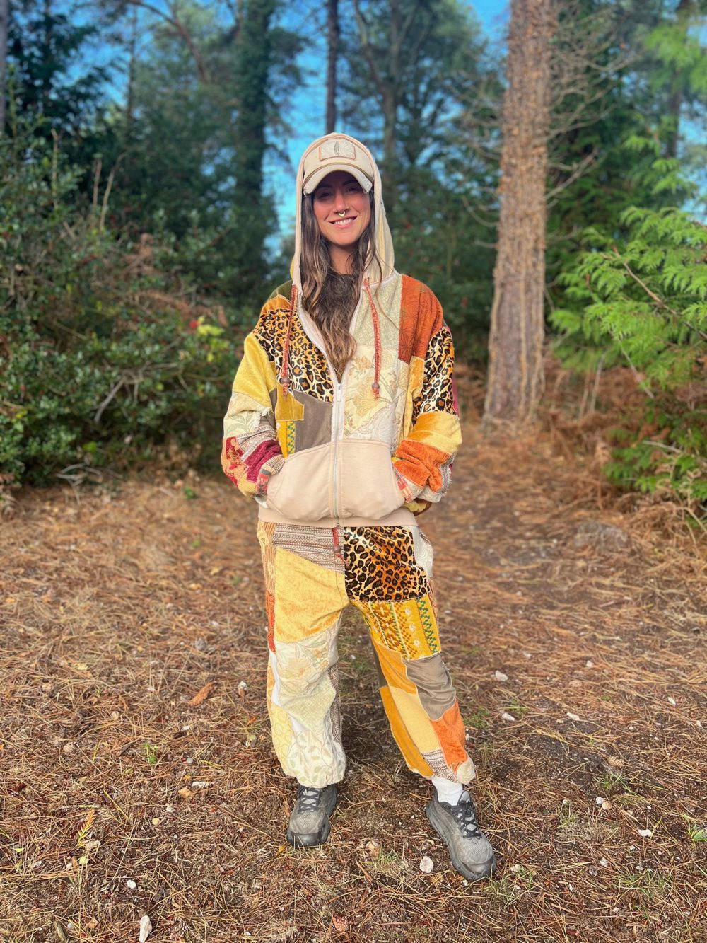 Patchwork tracksuit, front